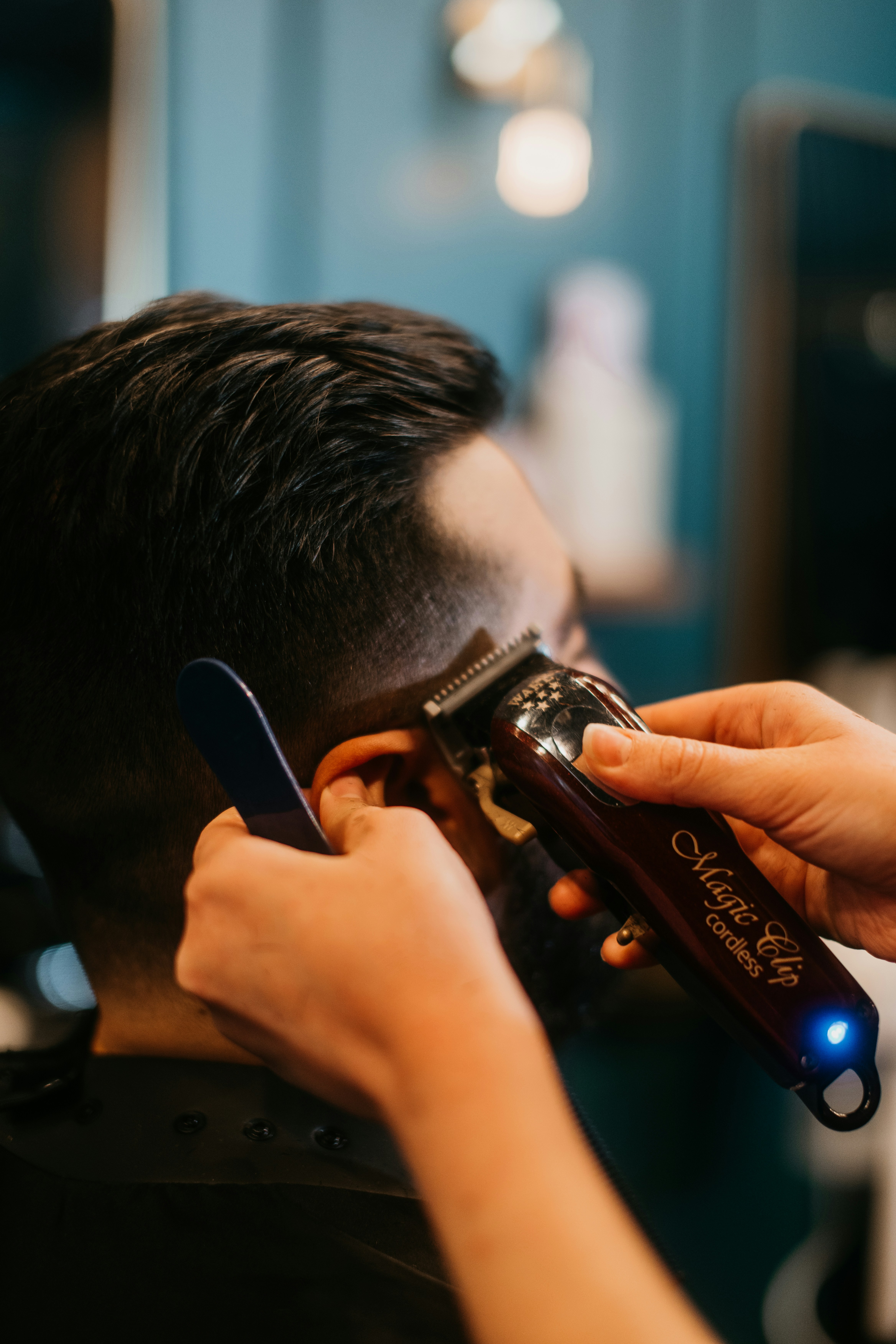 Client getting a haircut